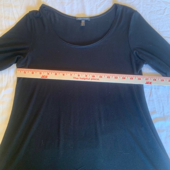Eileen Fisher Cotton Dress Black Size Small Petite - Picture 5 of 7